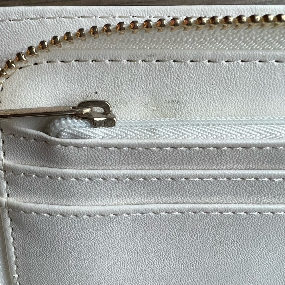 Aldo White Laser-Cut Clutch with Gold Corner Accent - Picture 8 of 14